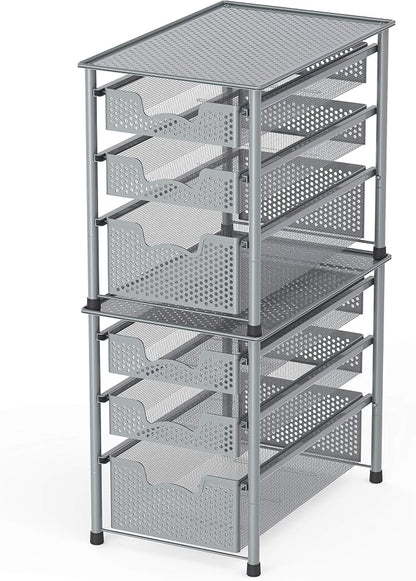 Simple Houseware Stackable 3 Tier Sliding Basket Organizer Drawer - Image 4