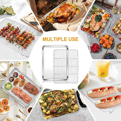 Homikit Baking Sheet with Rack Set, 20x14 Inches Large Stainless Steel Cookie - Image 8