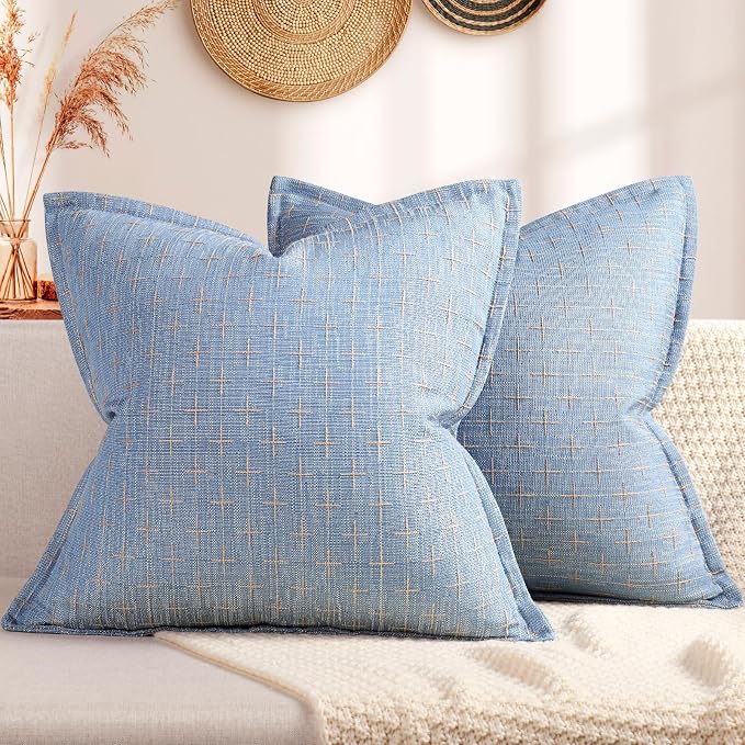 ZWJD Pillow Covers 26x26 Set of 2 Soft Polyester Textured Pillow Covers by ZWJD