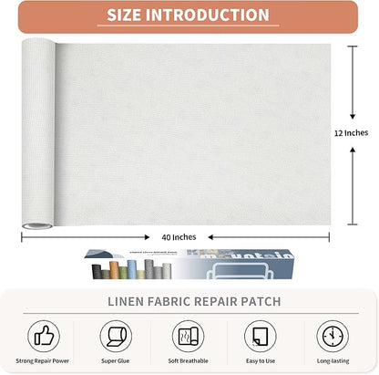 KING MOUNTAIN Fine Linen Repair Patches, Self-Adhesive Linen Fabric Patches - Image 2