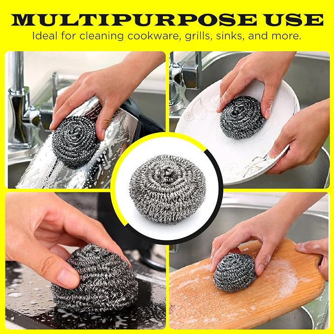 6 Pcs Simba Stainless Steel Wool Scrubber Pads - Image 5