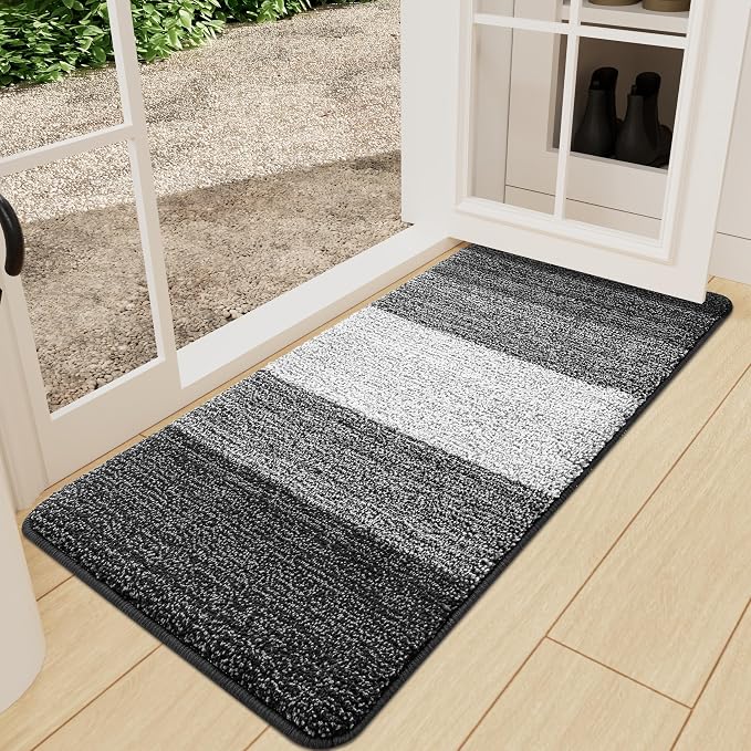 Kitinjoy Indoor Outdoor Door Mat, 47x24 Non-Slip Absorbent Dirt Trapper by Kitinjoy