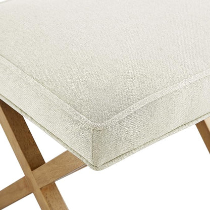 Amazon Basics Small Ottoman Foot Rest, Mid-Century Modern X Square Polyester - Image 5