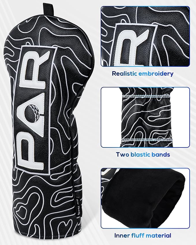 Big Teeth Golf Club Covers Full Set Driver Headcover Fairway Wood Hybrid Golf - Image 6