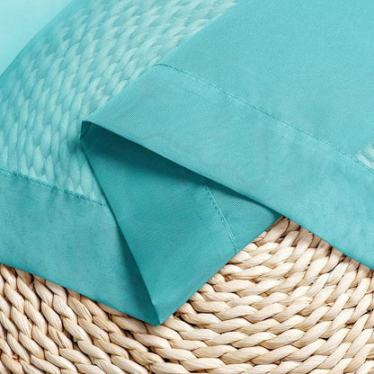 Chyhomenyc Turquoise Sheer Curtains 63 Inch Length 2 Panels, Light Filtering - Image 6