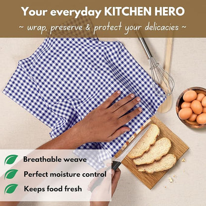 Native Fab 6 Pack Gingham Mini Check Kitchen Hand Towels Set 16"x26" - Image 6