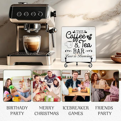 Coffee Bar Sign, Love is Brewing Farmhouse Tabletop Decor, Coffee and Tea Lover - Image 5
