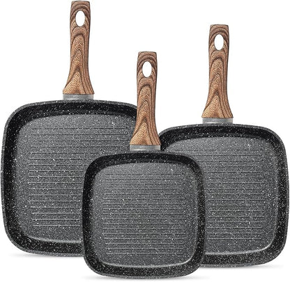 3 Pcs Pots and Pans Set, Nonstick & Non-Toxic Healthy Pots and Pans by RayBear