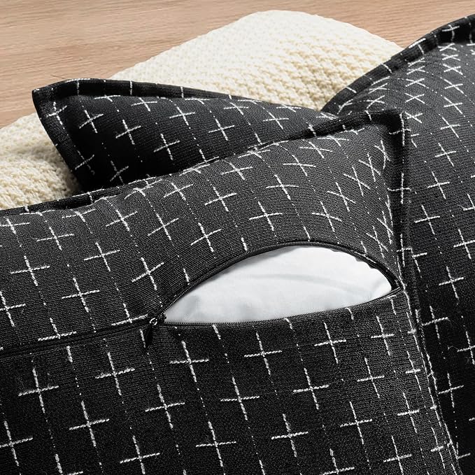 ZWJD Pillow Covers 16x16 Set of 2 Soft Polyester Textured Pillow Covers - Image 3