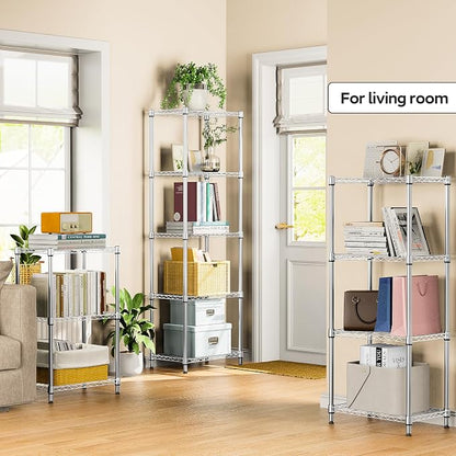 4 Tiers Shelf Metal Storage Shelves Wire Rack Closet Organizers - Image 2