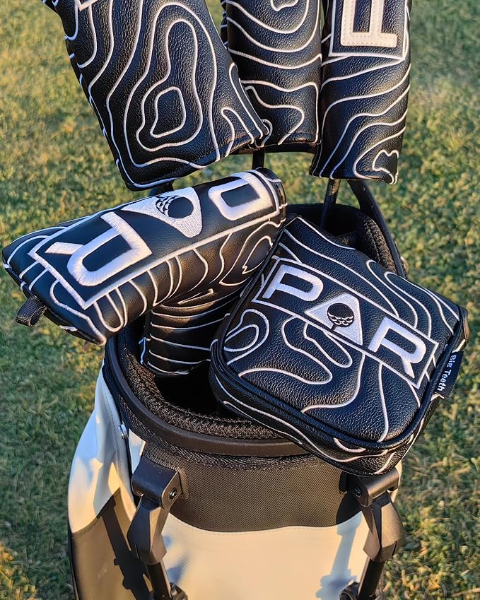 Big Teeth Golf Club Covers Full Set Driver Headcover Fairway Wood Hybrid Golf - Image 5