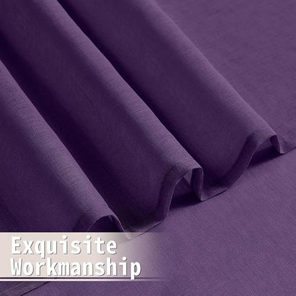 Tollpiz Sheer Curtains Closet Linen Textured Curtain Sheers Doorway Light - Image 8