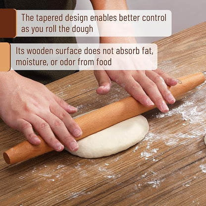 BAMBOO LAND- French Rolling Pin Set, Natural Wood Rolling Pins - Image 5