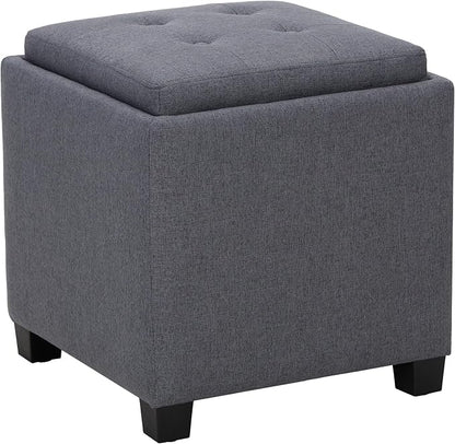 COLAMY Fabric Square Storage Ottoman - Image 7
