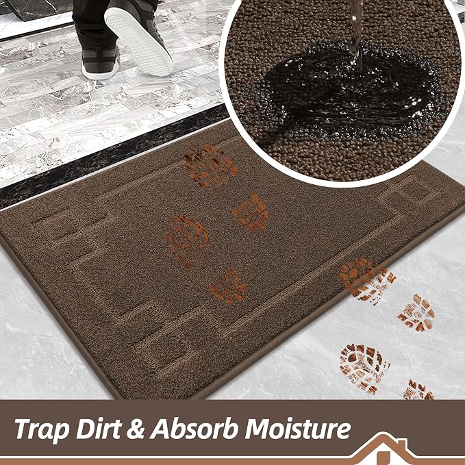 BEQHAUSE Door Mat 24" x 36", Non-Slip Door Mats Indoor Entryway Rugs Washable - Image 4