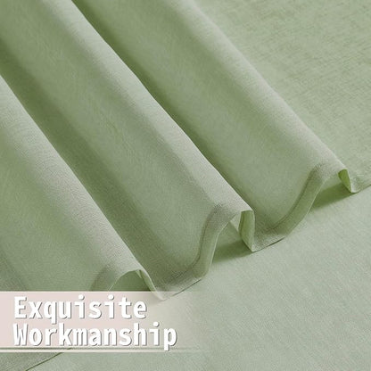 Tollpiz Short Sheer Door Curtains Closet Linen Textured Curtains Sheer Doorway - Image 8