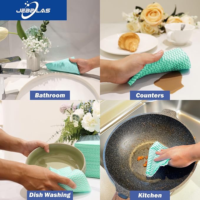 JEBBLAS Handi Wipes Reusable Cloths Dry Cleaning Cloths Dish Towel Kitchen - Image 6