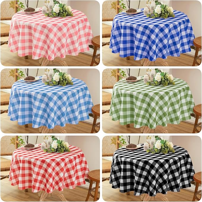 Classic Gingham Plaid Tablecloth Fabric - Image 8