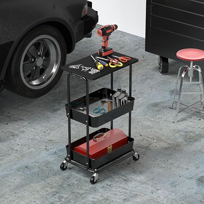 Simple Houseware 2-Tier Rolling Utility Cart - Image 6