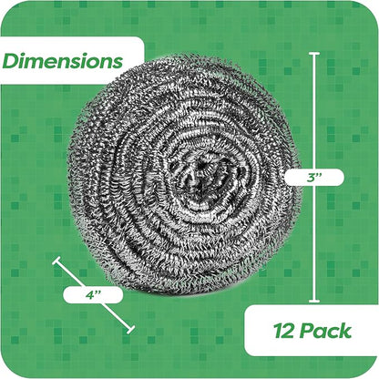 12 Pack Stainless Steel Scourers by Scrub It – Steel Wool Scrubber Pad Used - Image 8