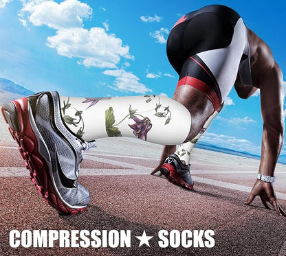 CHARMKING Compression Socks for Women & Men Circulation (3 Pairs) 15-20 mmHg is Best Support for Athletic Running Cycling
