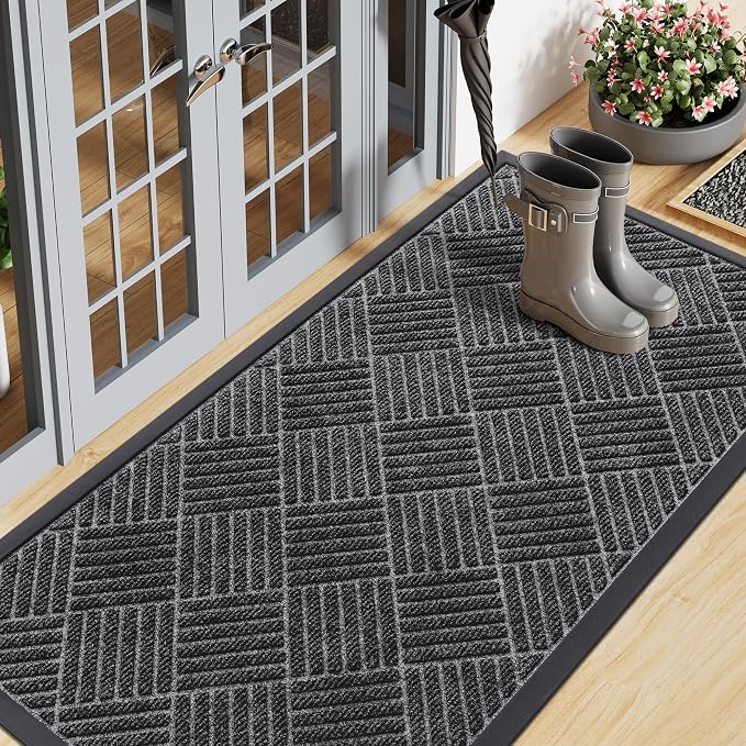 Smiry Front Door Mat Outside Entrance, Heavy Duty Outdoor Indoor Mat, Natural by Smiry
