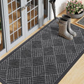 Smiry Front Door Mat Outside Entrance, Heavy Duty Outdoor Indoor Mat, Natural Rubber Doormat, Non Slip, Trap Dirt and Moisture, Easy Clean, Low Profile Patio Porch Entryway Mat, 71x23, Light Grey