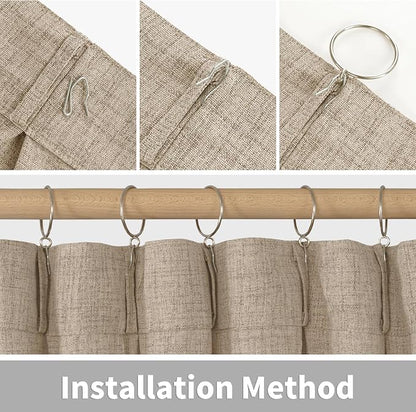 YoungsTex Oatmeal Linen Curtains 36 Inch Length - Image 7