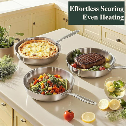 12 Inch Tri-Ply Stainless Steel Frying Pan, Frying Pan - Image 3
