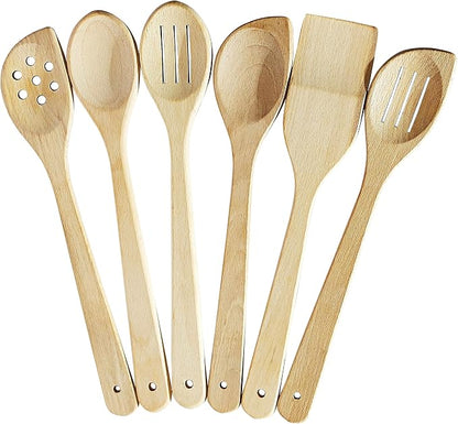 ECOSALL Healthy Wooden Spoons For Cooking Set of 6. Safe and Reliable Cooking by ECOSALL