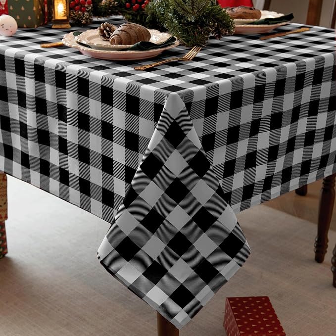 Waterproof Checkered Tablecloth Fabric by Essifunia
