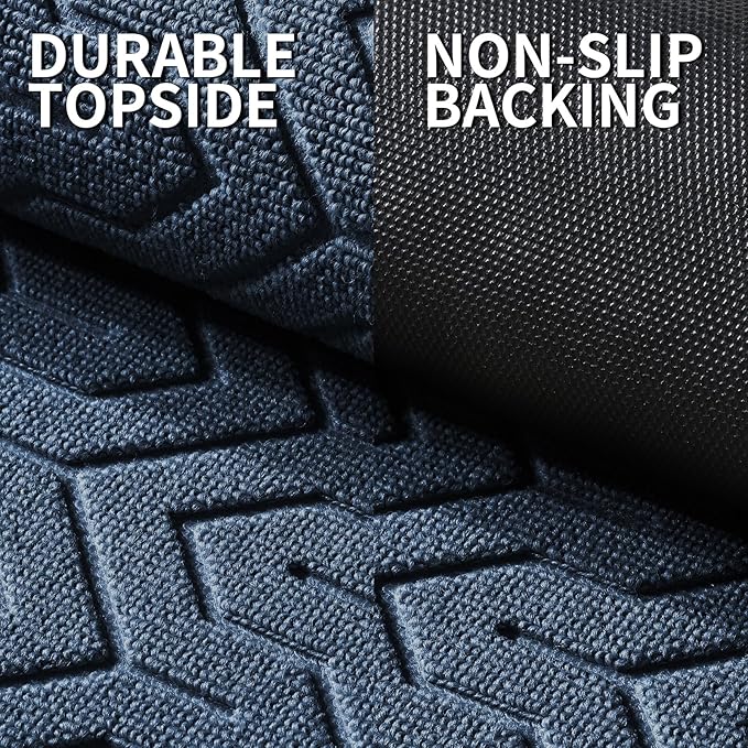 Yimobra Large Door Mat Outside Entrance 47x32, Waterproof Heavy Duty Outdoor Mats for Front Door, Non Slip Rubber Entry Mat for Garage Patio, Easy Clean, Blue