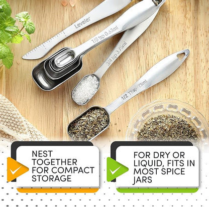 Spring Chef Stainless Steel Measuring Spoons Set of 8 - Image 3