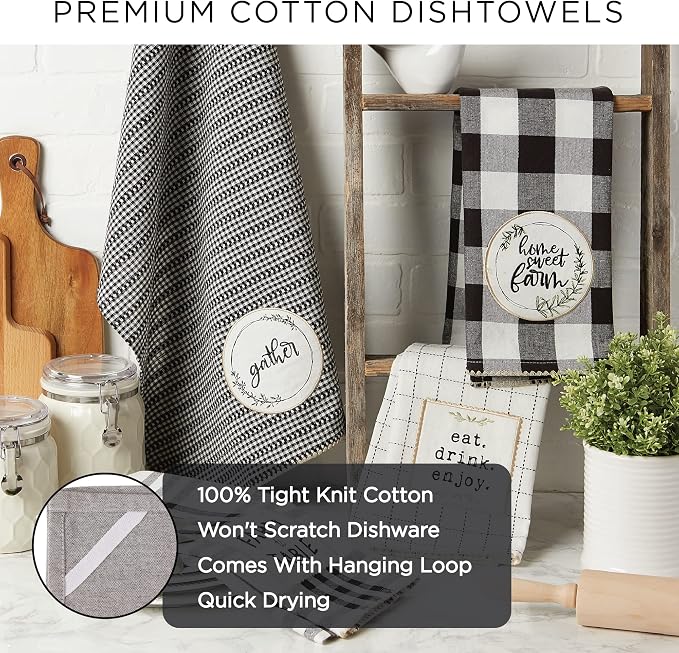 DII Home Sweet Farmhouse Kitchen Collection, Dishtowel Set - Image 8
