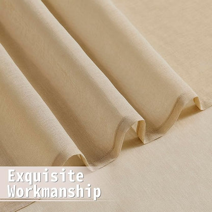 Tollpiz Sheer Door Curtains Closet Linen Textured Curtain Sheers Doorway Light - Image 8
