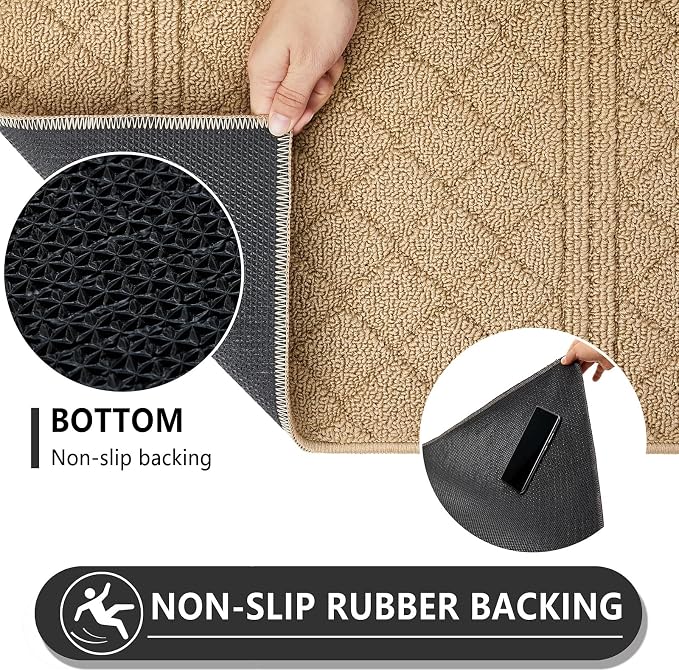REFETONE Indoor Doormat, Front Back Door Mat 24"x36" Absorbent Rubber Backing - Image 5