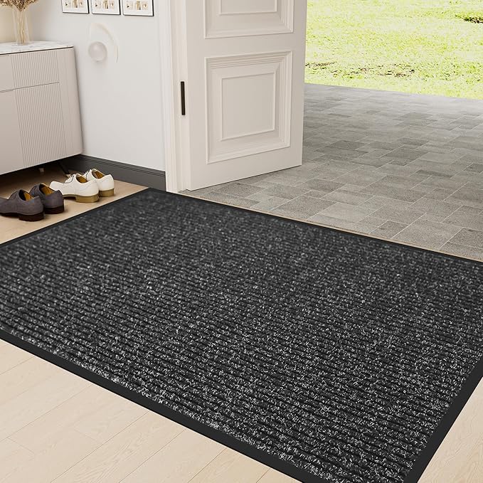 Front Door Mat Indoor Outdoor Entrance, 30" x 48" Dirt Resistant and Absorbent Door Mat, TPR Backing Non-Slip Doormats, Easy to Clean, Low Profile Welcome Floor Mat for Outside Entry