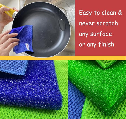 24 Pack Microfiber Scrub Dish Cleaning Cloth, Non-Scratch, Reusable & Durable - Image 2