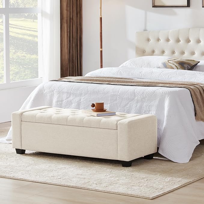 48" Ottoman with Storage, Large Storage Ottoman Bench - Image 8