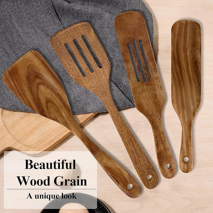 Wooden Spatula, Heat Resistant Cooking Wood Spatulas Spurtles - Image 2
