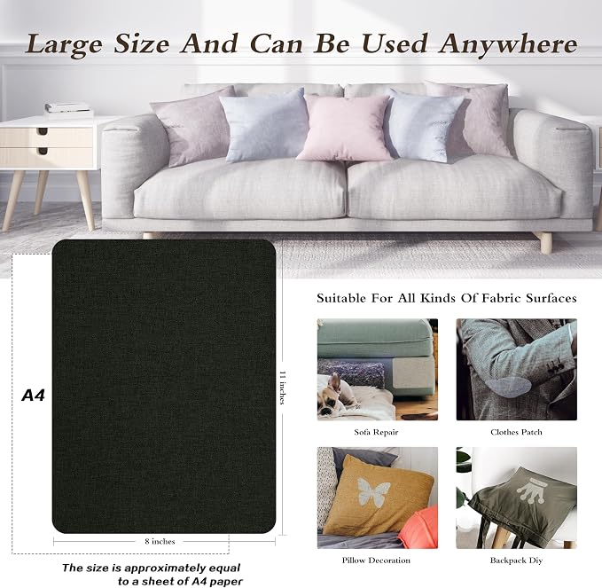 KING MOUNTAIN Fine Linen Repair Patches, Self-Adhesive Fabric, 8X11 Inch 2 PCS - Image 4