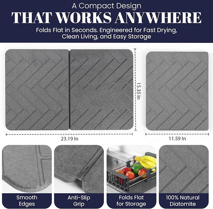 Large Folding Stone Dish Drying Mat - Image 4