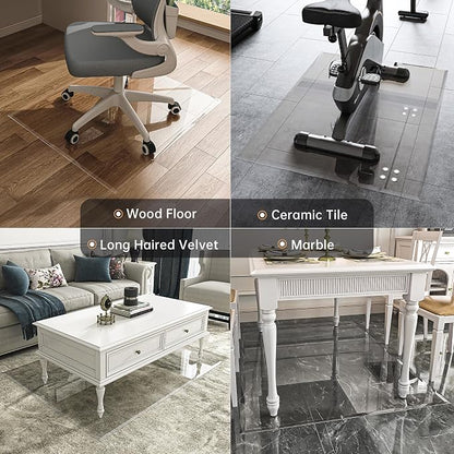 55“ x 46” Beveled Edge Glass Chair Mat - Image 9