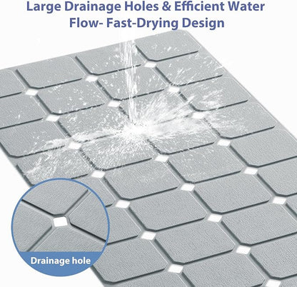 Bathtub Mat Non Slip Silicone Foldable Extra Long Tub Mat Strong Suction Cups & - Image 3