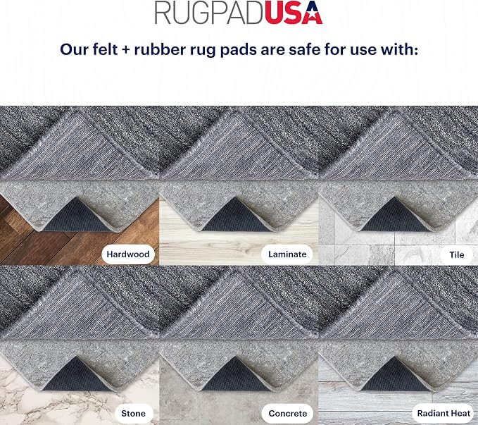 RUGPADUSA - Dual Surface - 8' Round - 3/8" Thick - Felt + Rubber - Enhanced - Image 5