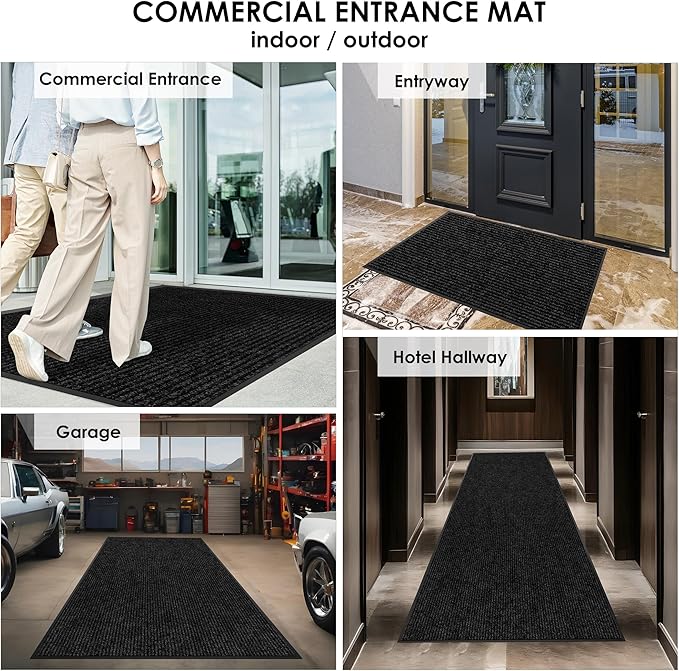 2′ x 61′ Front Door Mat Indoor Outdoor Entrance, Commercial Floor Mat Heavy Duty Dirt Trapper Entryway Doormat, Custom Size Non Slip Rubber Backing Welcome mat, Door Mat for High Traffic Area