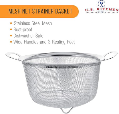 U.S. Kitchen Supply Stainless Steel Colander Strainer Basket - Image 3