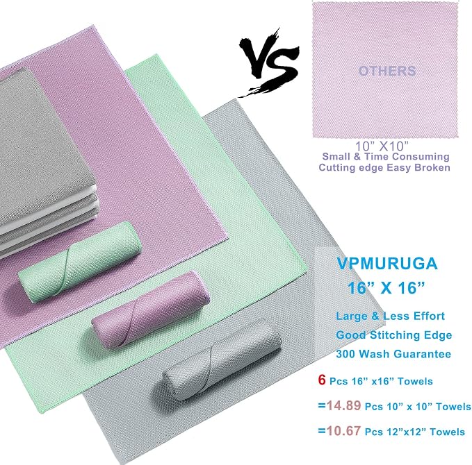 Streak Free Miracle Cleaning Cloths Easy Clean Nanoscale, Fish Scale Microfiber - Image 4
