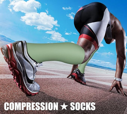 CHARMKING Compression Socks for Women & Men Circulation (3 Pairs) 15-20 mmHg is Best Support for Athletic Running Cycling