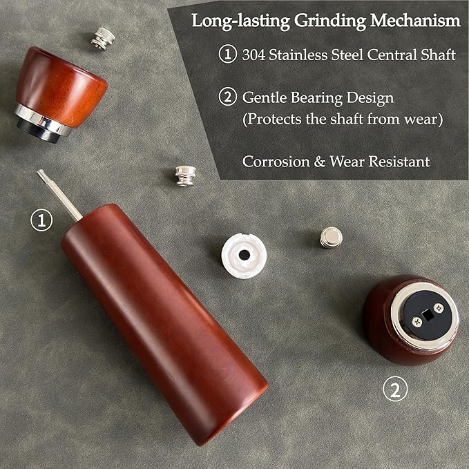 TLYSXPRO Wooden Pepper Grinder – Refillable Pepper Mill - Image 5